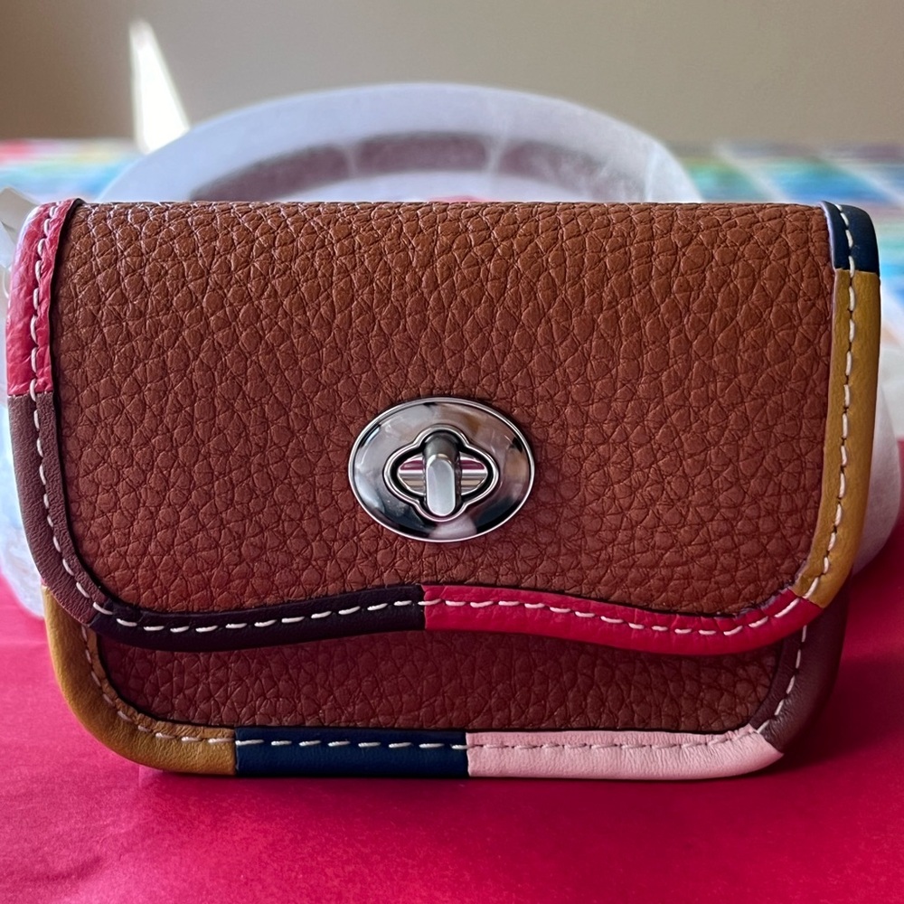 🦁 COACH COACHTOPIA WAVY WALLET WITH  COLORFUL BINDING IN UPCRAFTED LEATHER 🦁 - Picture 7 of 16